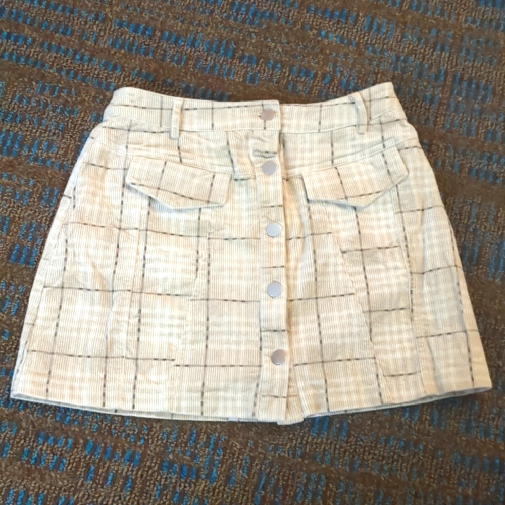 Retro Pattern Corduroy Skirt